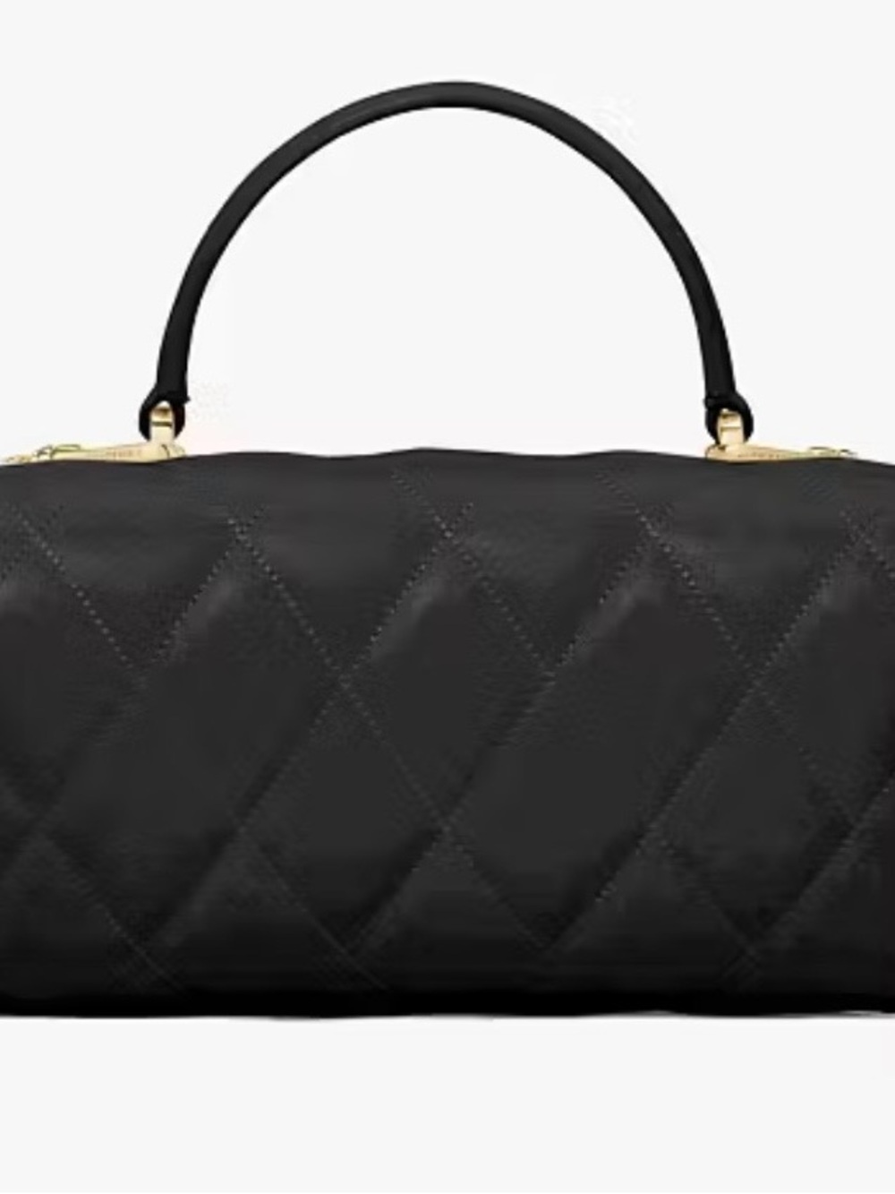 kate spade Heart Barrel Quilted Crossbody Black with Gold Hardware NWT - Picture 4 of 15
